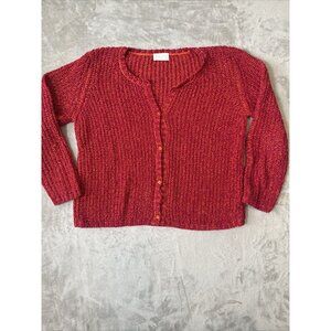 Women’s Poles Maison Montagut Cardigan Sweater Pink Orange Silk Blend Size Small
